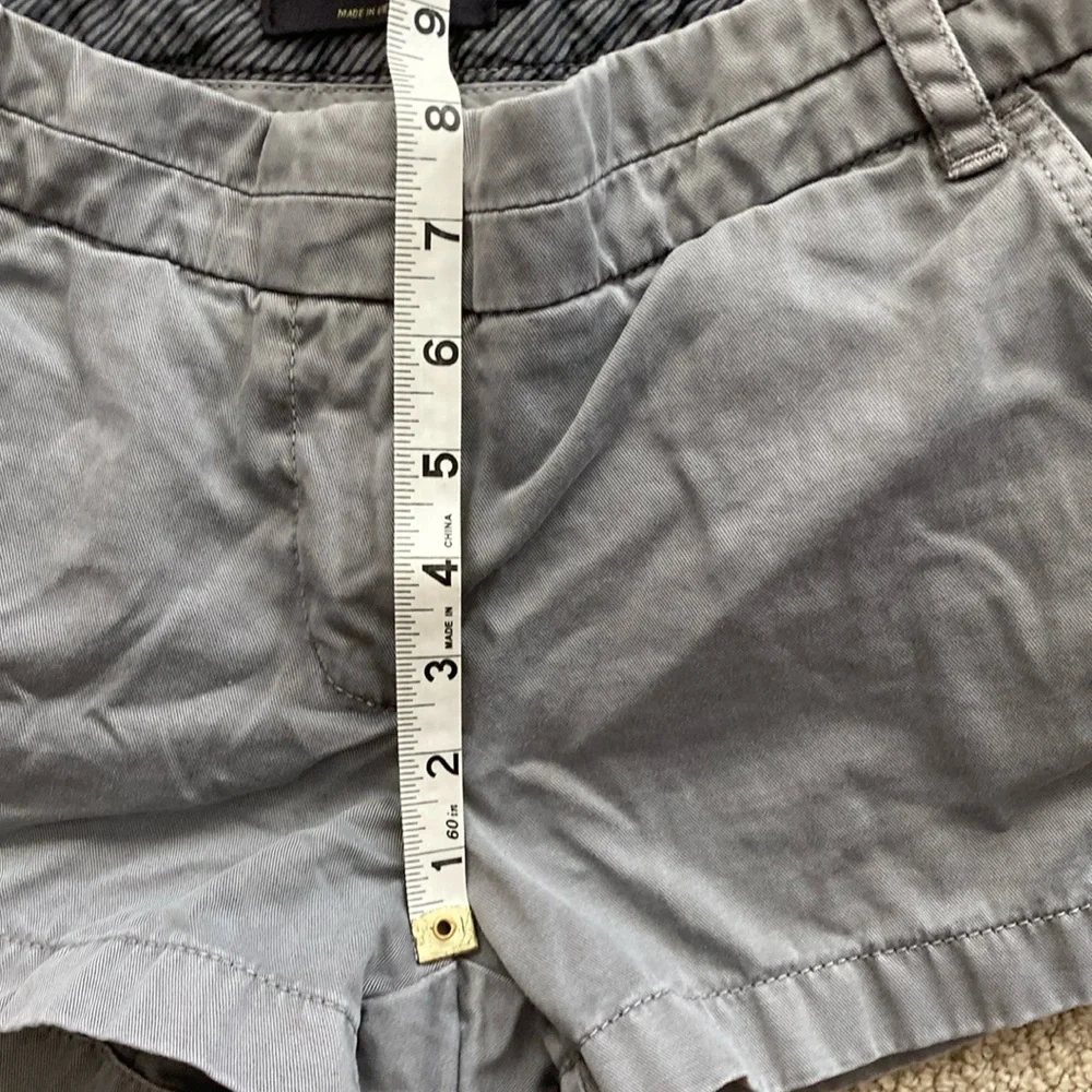 J. Crew Chino Shorts Size 4 Thick Fabric Preppy 100% Cotton Casual Grey EUC